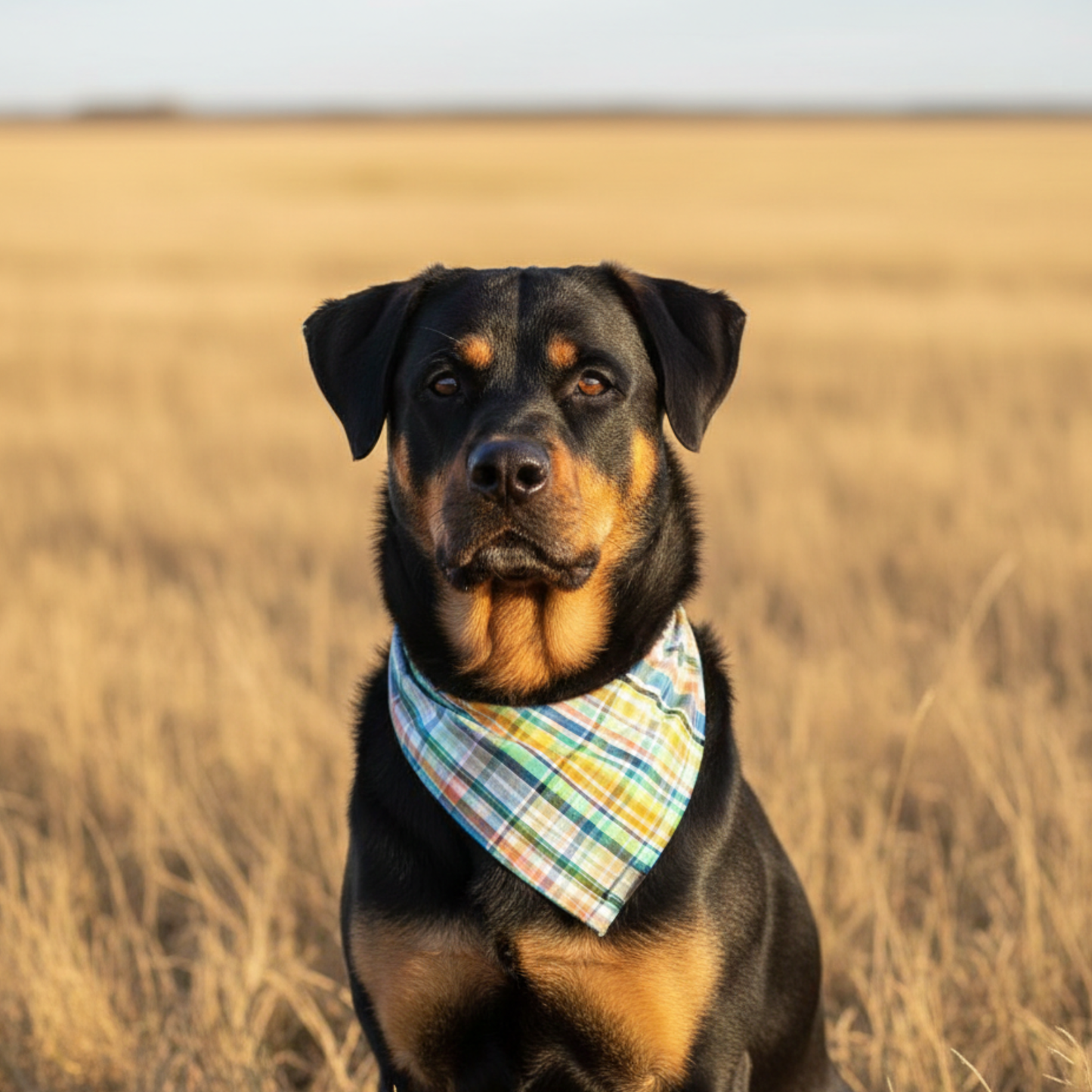 Bandana a cuadros de primavera para perro