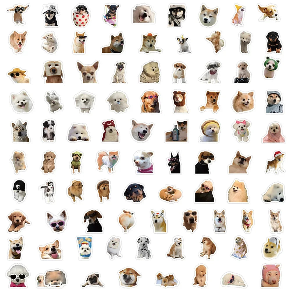 10/50/100 piezas de pegatinas divertidas para perros