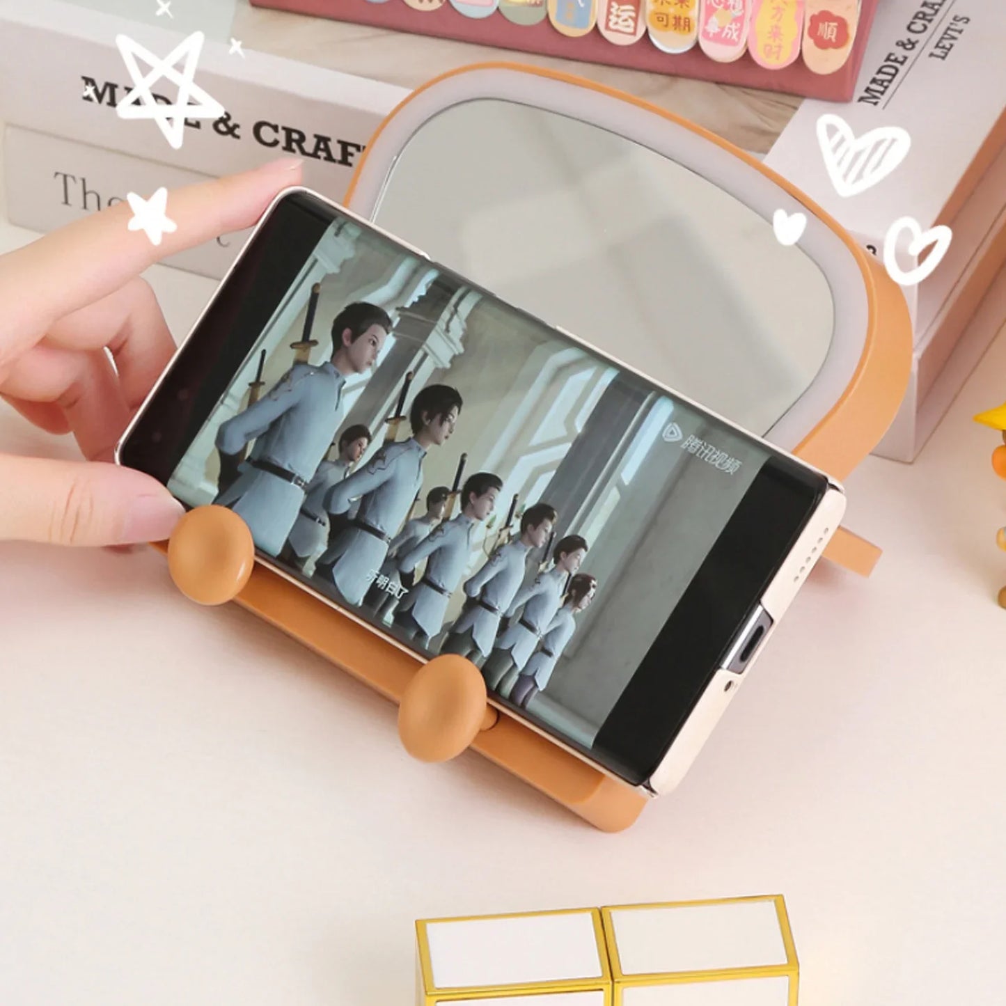 Espejo de Maquillaje LED Tostada Kawaii
