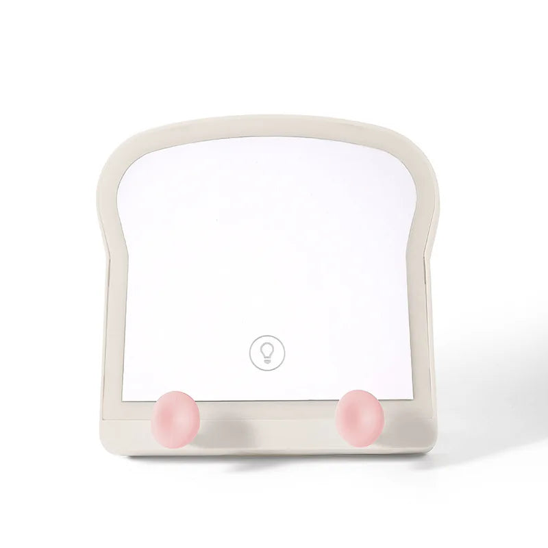 Espejo de Maquillaje LED Tostada Kawaii