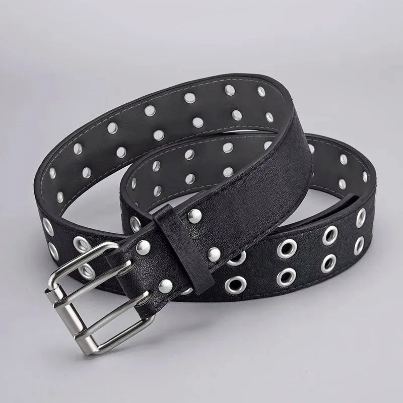 Cinturón sencillo de doble agujero - Estilo punk rock Y2K