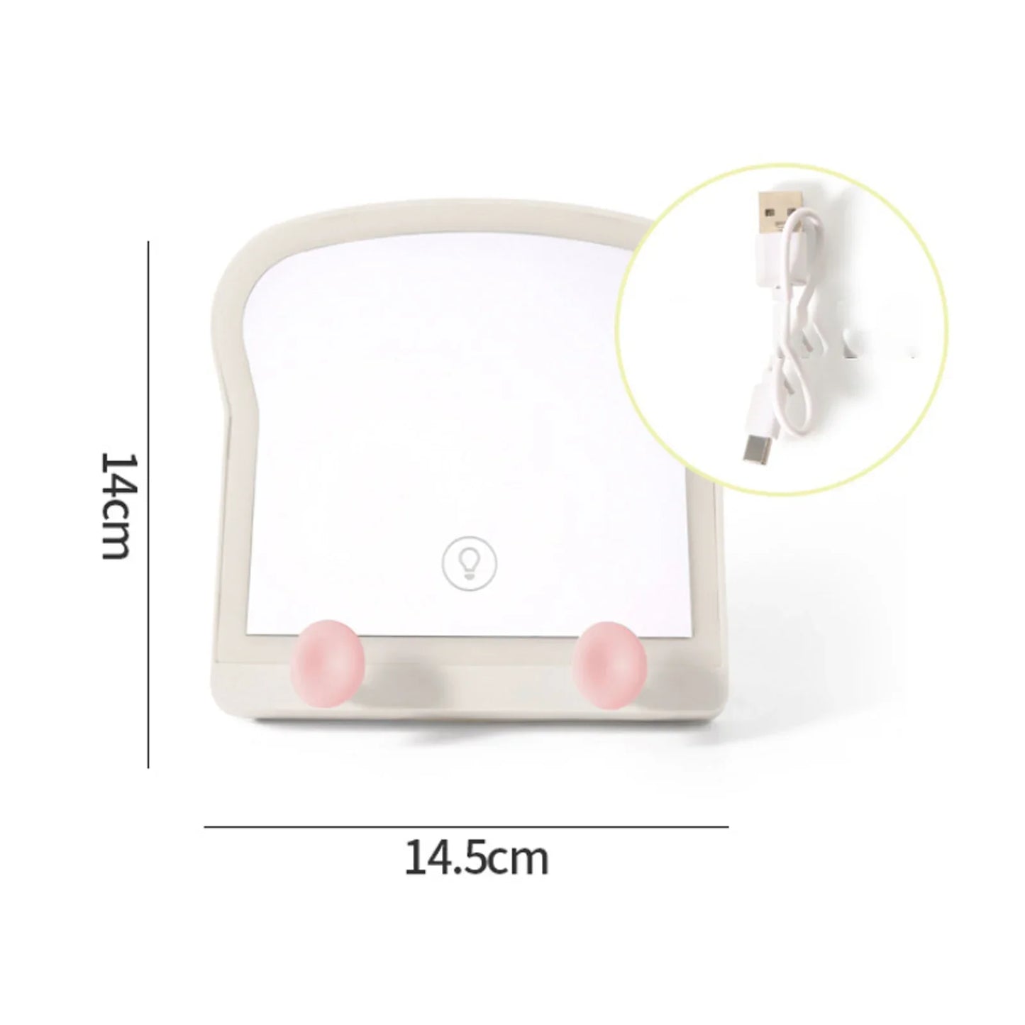 Espejo de Maquillaje LED Tostada Kawaii