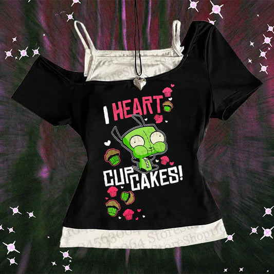Ropa Y2k para mujer, tops Harajuku, top corto bonito con tirantes