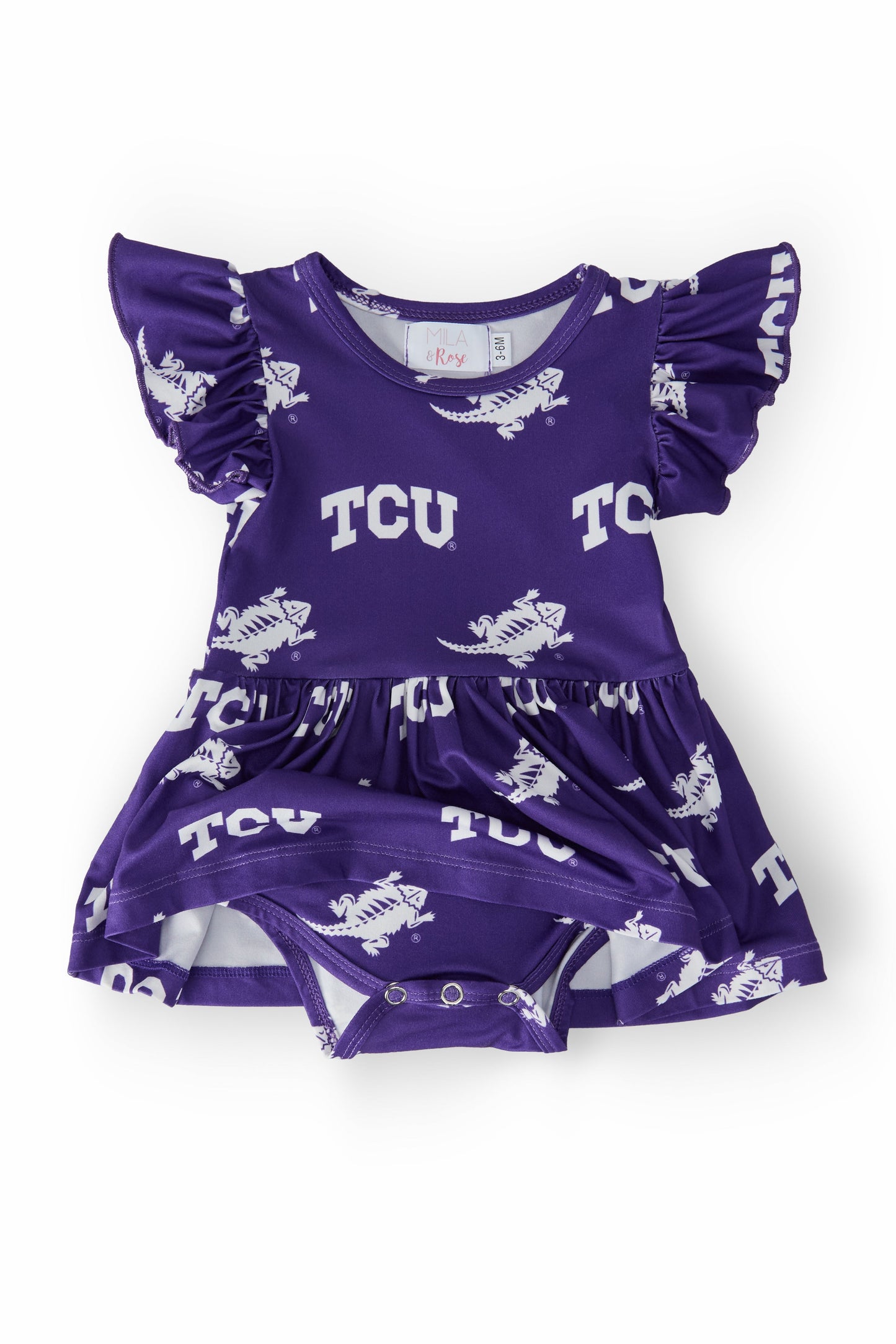 TCU Purple Frog S/S Flutter Twirl Bodysuit