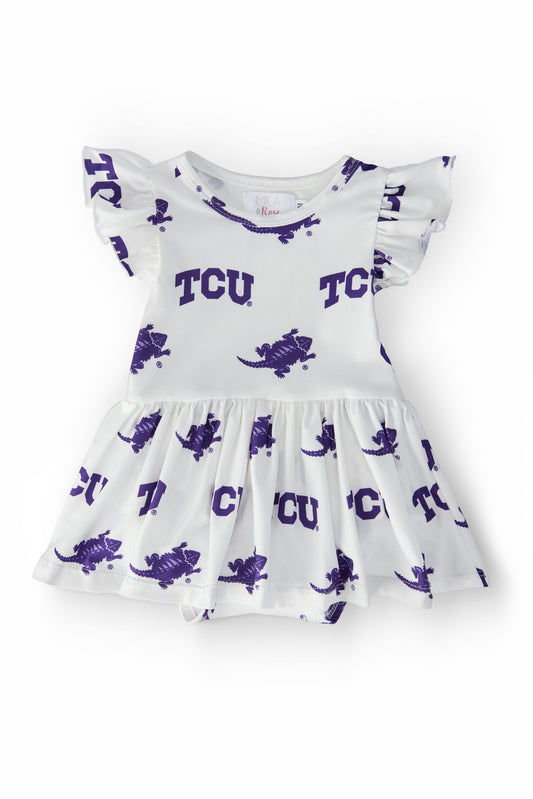 TCU White Frog S/S Flutter Twirl Bodysuit
