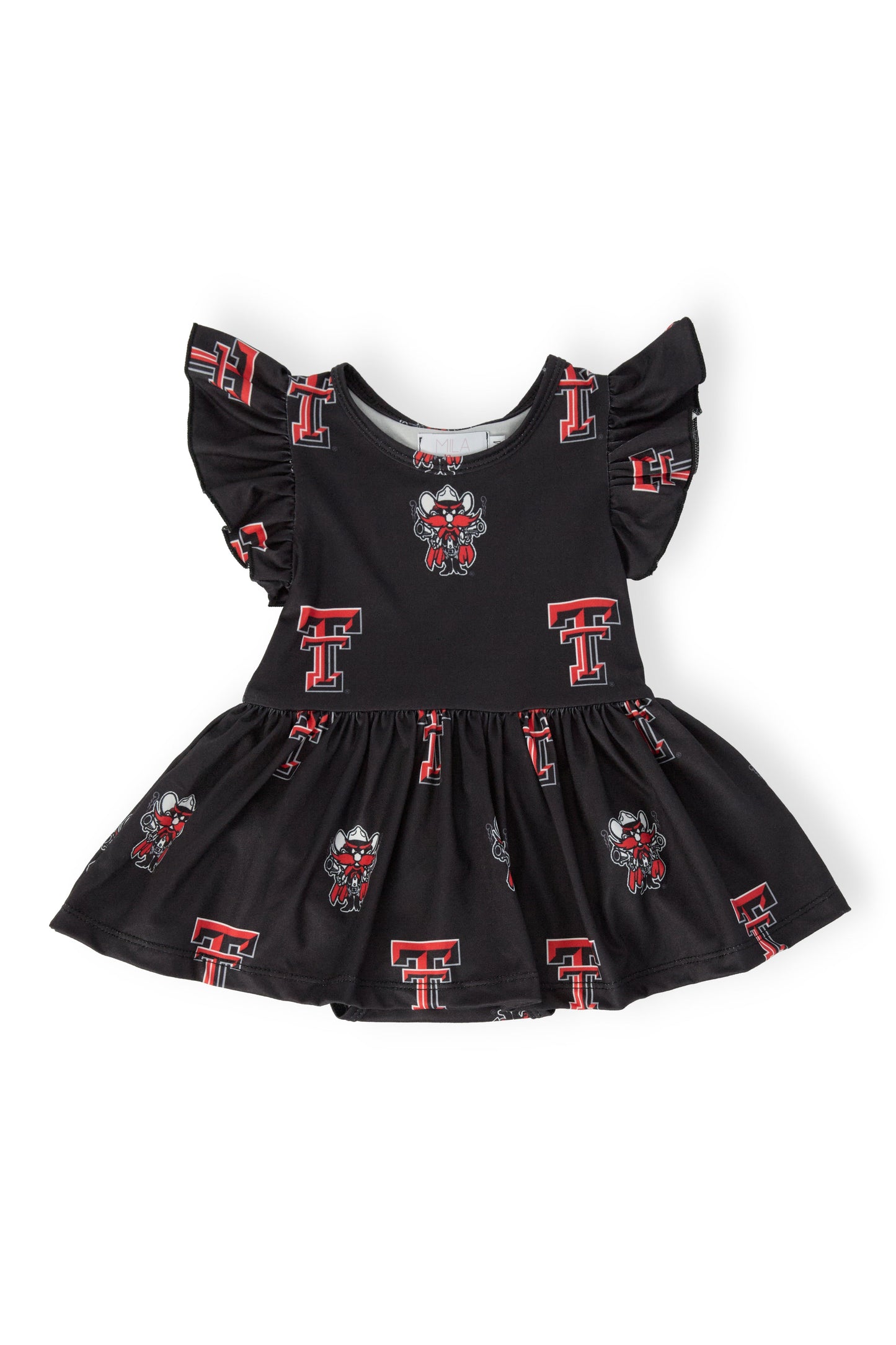 Texas Tech Black Raider Red S/S Flutter Twirl Bodysuit