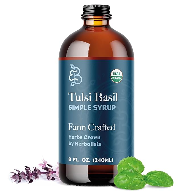 Jarabe simple de albahaca y tulsi - Orgánico