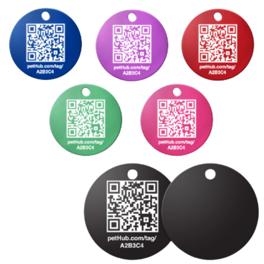 Etiqueta de identificación para mascotas PetHub QR – Aluminio clásico