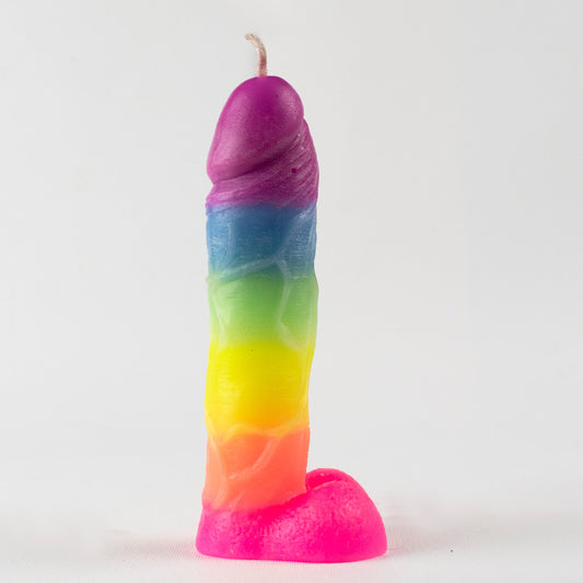 Big Flamer – Velas de cera para pene arcoíris – Velas multicolores para penes