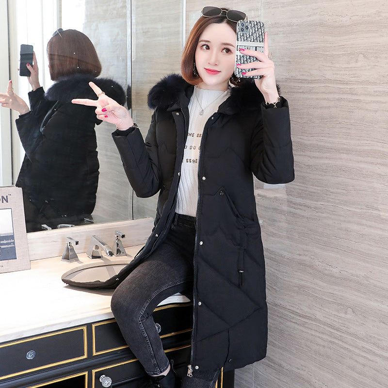 Chaqueta de invierno acolchada con cuello de piel grande