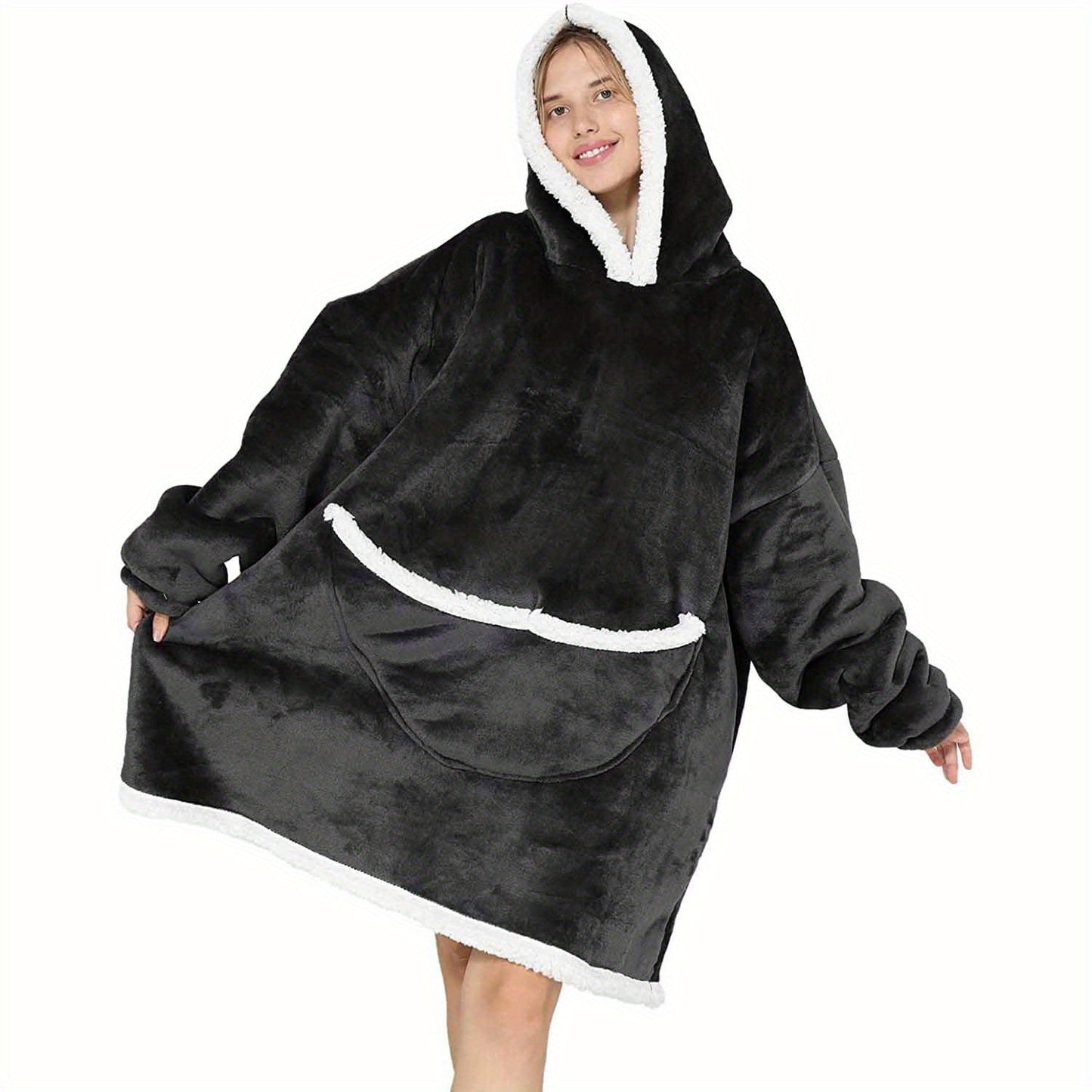 Manta extragrande con capucha, forro polar sherpa para mujer, ultrasuave y cálida, ideal como regalo.