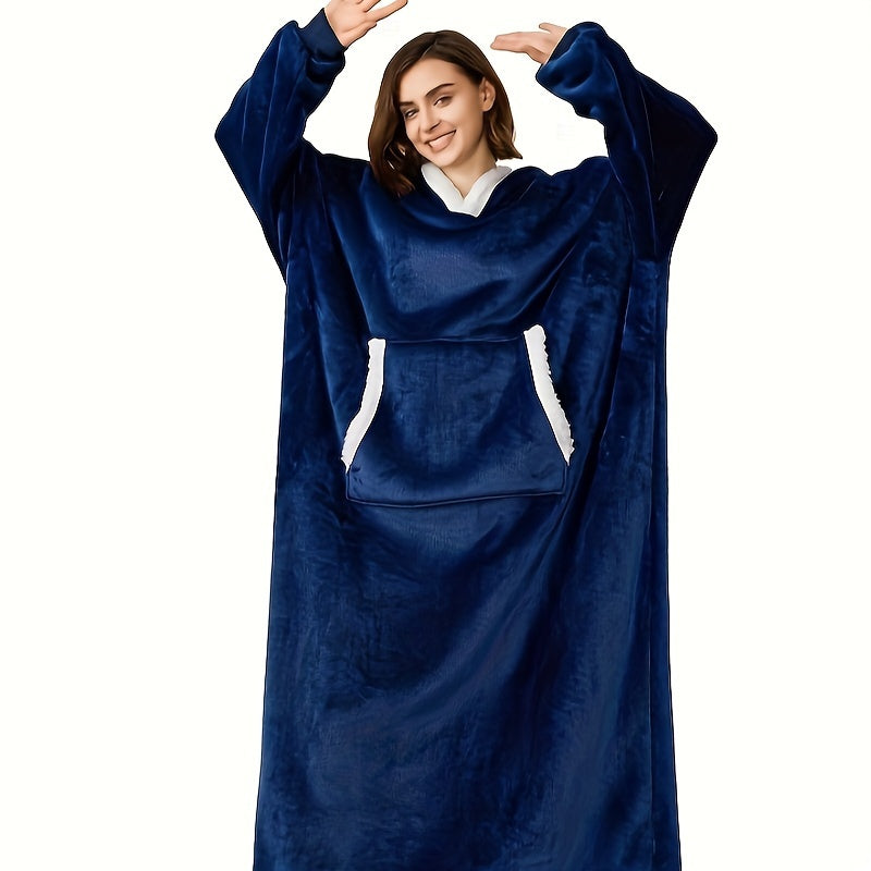 Manta con capucha acogedora y portátil, suave forro polar sherpa, bolsillos grandes, cinturón ajustable, regalo de invierno cálido para mujeres, hombres, novias y mamás. Perfecta para actividades en interiores y exteriores.