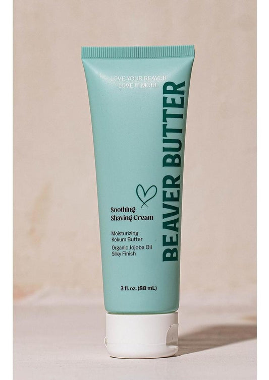 Crema de afeitar calmante de mantequilla de castor