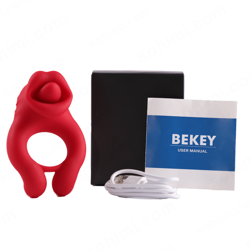 BEKEY| Anillo para el pene con estimulador de clítoris y testículos para parejas