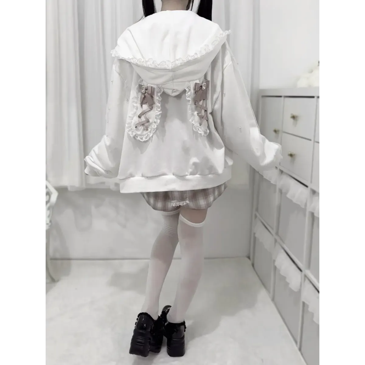 Sudadera con capucha de orejas de conejo Kawaii Harajuku