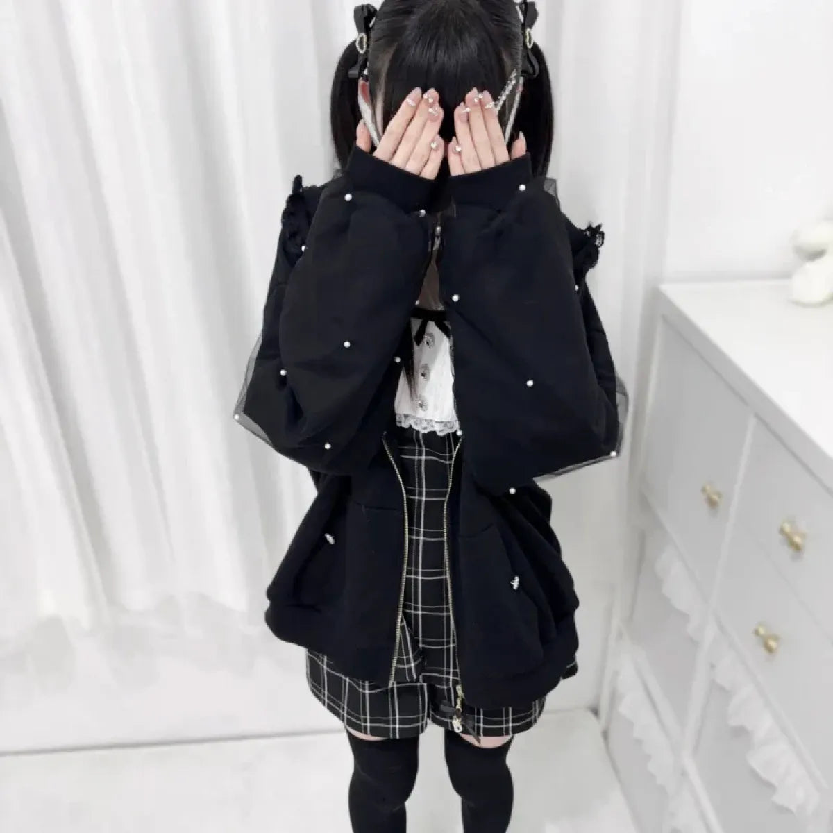 Sudadera con capucha de orejas de conejo Kawaii Harajuku