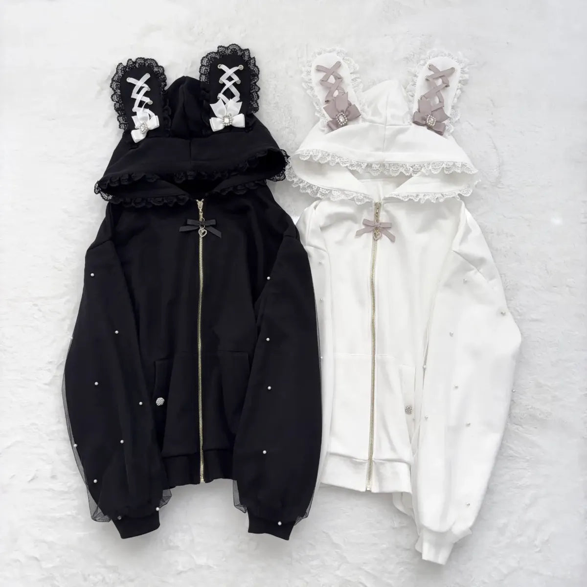 Sudadera con capucha de orejas de conejo Kawaii Harajuku