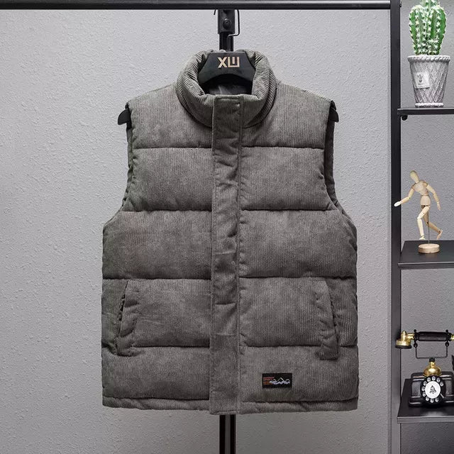 Chaleco de pana grueso para hombre - Chaqueta de rayas cálida y transpirable