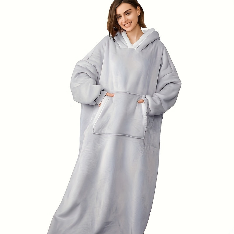 Manta con capucha acogedora y portátil, suave forro polar sherpa, bolsillos grandes, cinturón ajustable, regalo de invierno cálido para mujeres, hombres, novias y mamás. Perfecta para actividades en interiores y exteriores.
