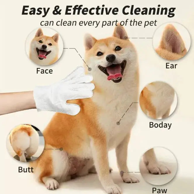 Guantes y toallitas para limpieza de mascotas