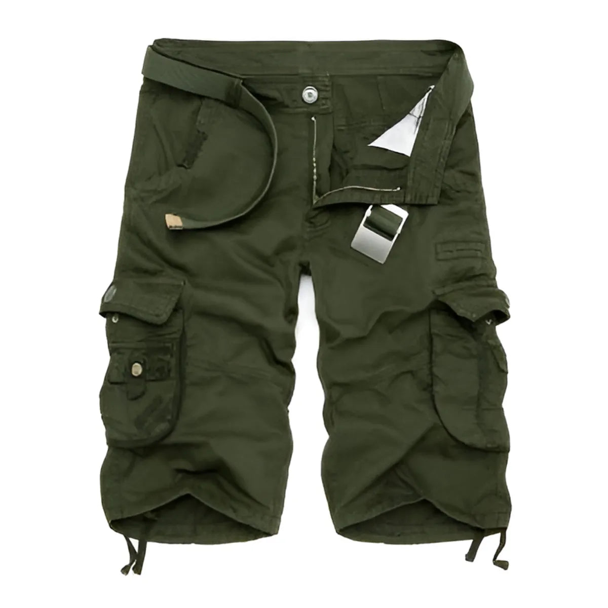 Pantalones cortos cargo de mezclilla con camuflaje militar