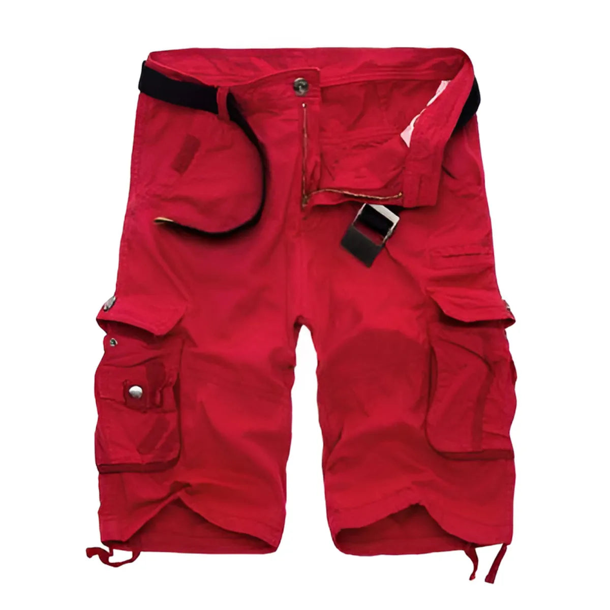 Pantalones cortos cargo de mezclilla con camuflaje militar