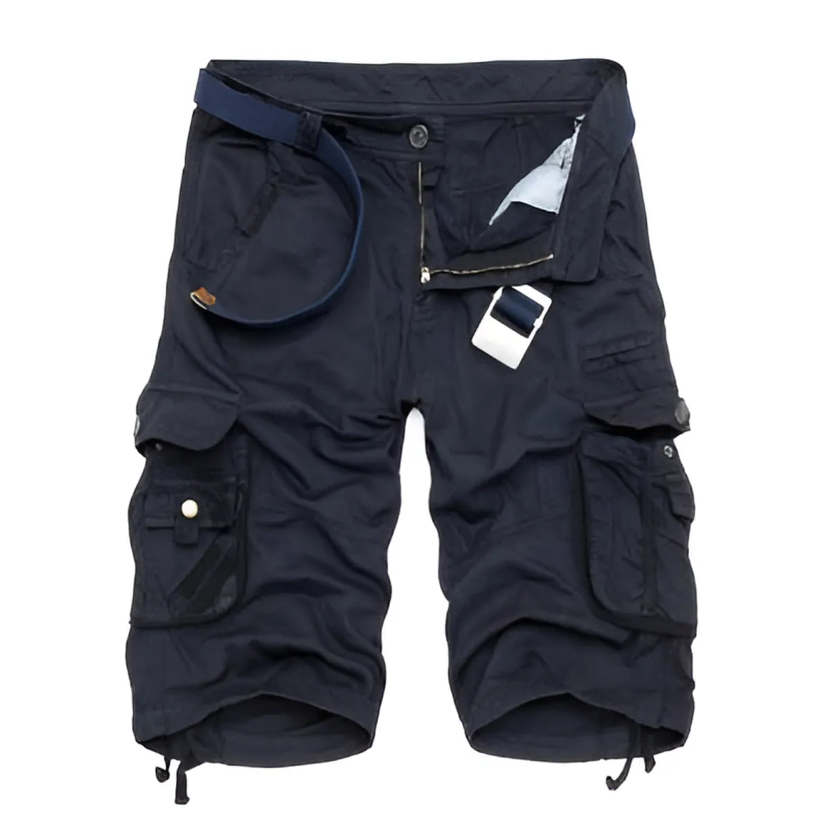 Pantalones cortos cargo de mezclilla con camuflaje militar
