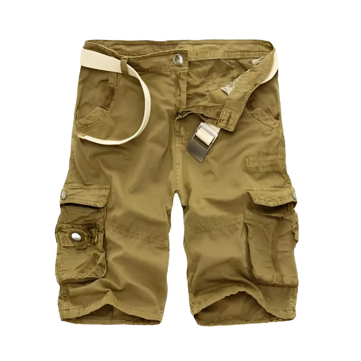 Pantalones cortos cargo de mezclilla con camuflaje militar