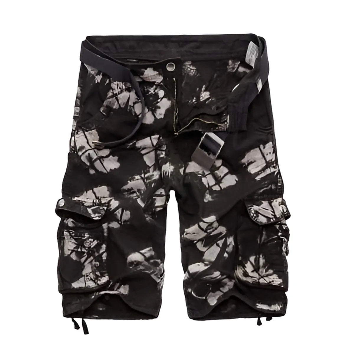 Pantalones cortos cargo de mezclilla con camuflaje militar
