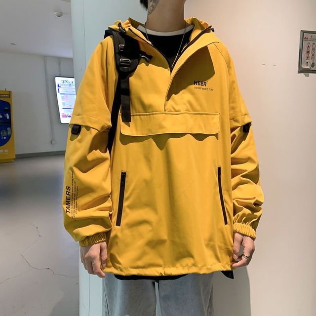 Cortavientos con capucha para hombre, chaqueta bomber deportiva