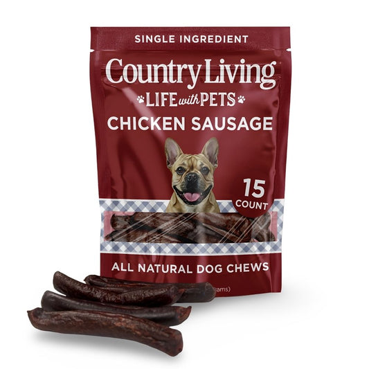 Premios para perros Country Living de 10 a 13 cm con sabor a carne de res (10 a 13 cm) – Bolsa de 15 unidades – Premios suaves y masticables, ricos en proteínas, para entrenamiento y recompensas – Sin cereales, sabores ni conservantes artificiales