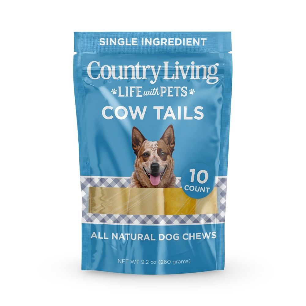 Country Living - Masticables para perros Cow Tails de 5”-7” (bolsa de 10 unidades) - Totalmente naturales, de un solo ingrediente, masticables de carne de res de larga duración - Alto contenido proteico, sin cereales - Favorecen la salud dental