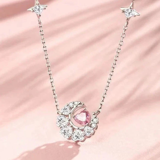 Collar con colgante de circonita Corazón Lunar
