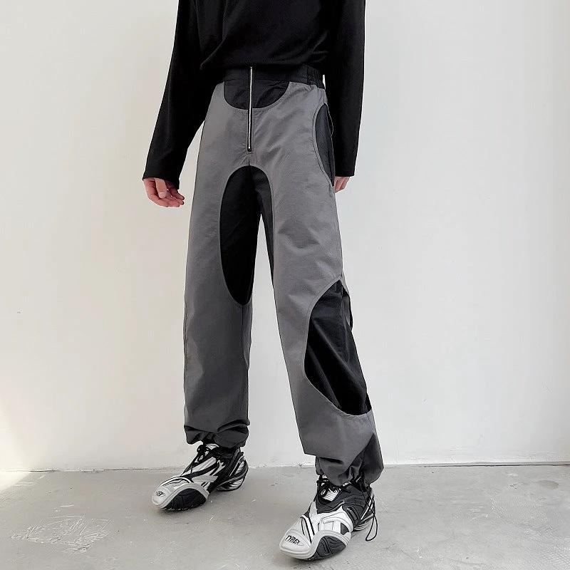 Design Sense Hollow Hole Patch Casual Pants Men
