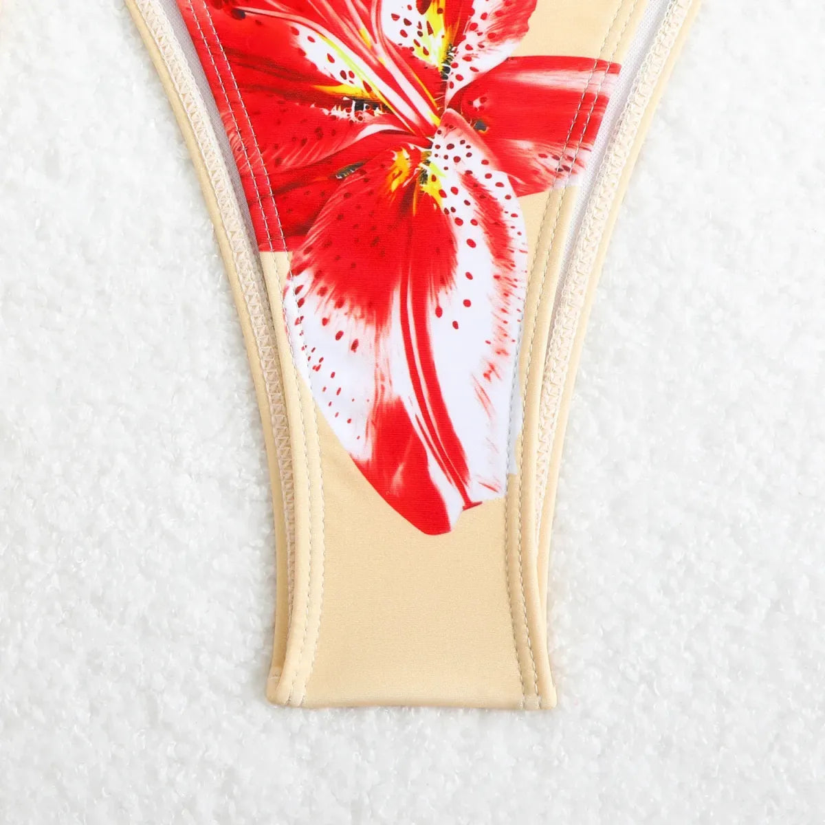 Conjunto de bikini con cuello halter – Traje de baño con estampado floral vintage y tirantes