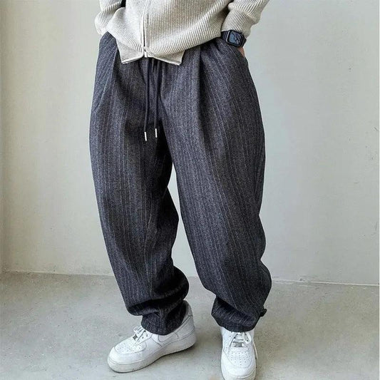 Pantalones harén de pierna ancha de marca de moda informal y holgados