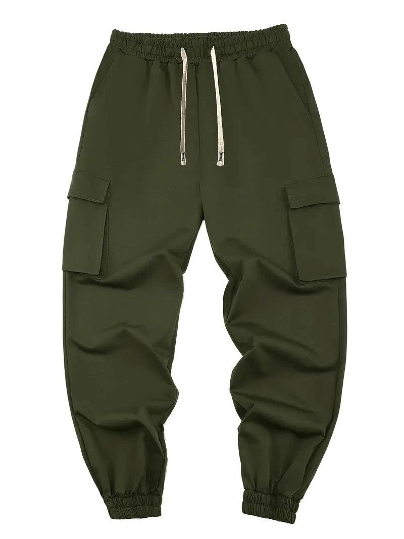 Pantalones de ocio ajustados con múltiples bolsillos para hombre