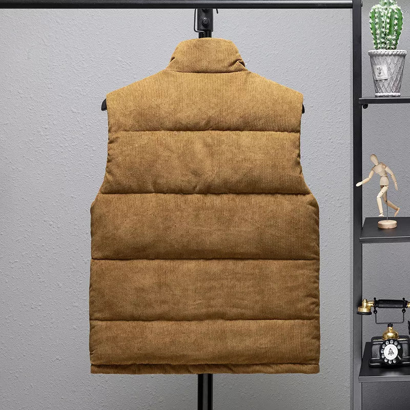 Chaleco de pana grueso para hombre - Chaqueta de rayas cálida y transpirable