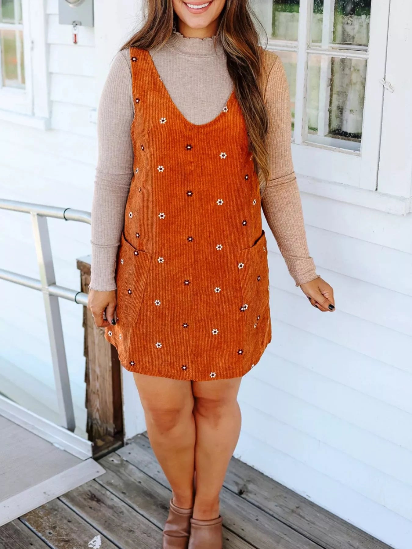 Vestido de pana floral