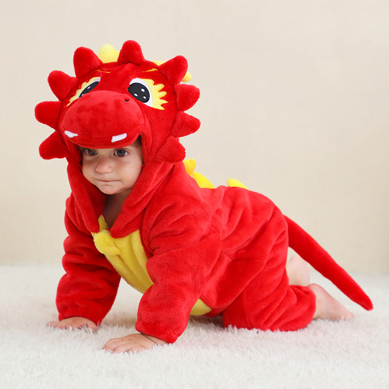 Mono de franela con diseño de animal para niños