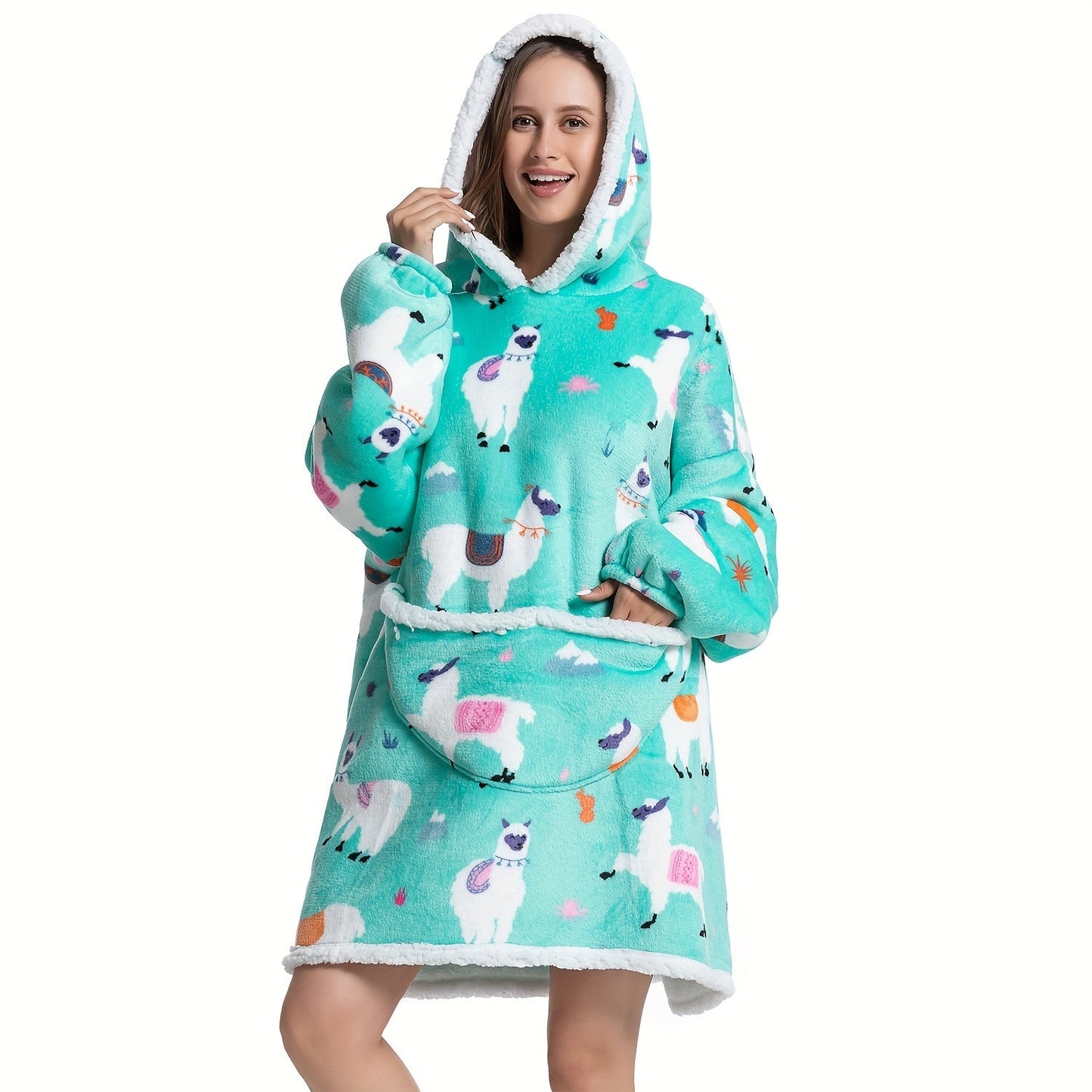 Manta extragrande con capucha, forro polar sherpa para mujer, ultrasuave y cálida, ideal como regalo.