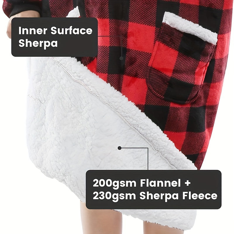 Manta con capucha supersuave y usable para mujer y hombre, sudadera sherpa extragrande con bolsillo, cálida y cómoda para adultos.