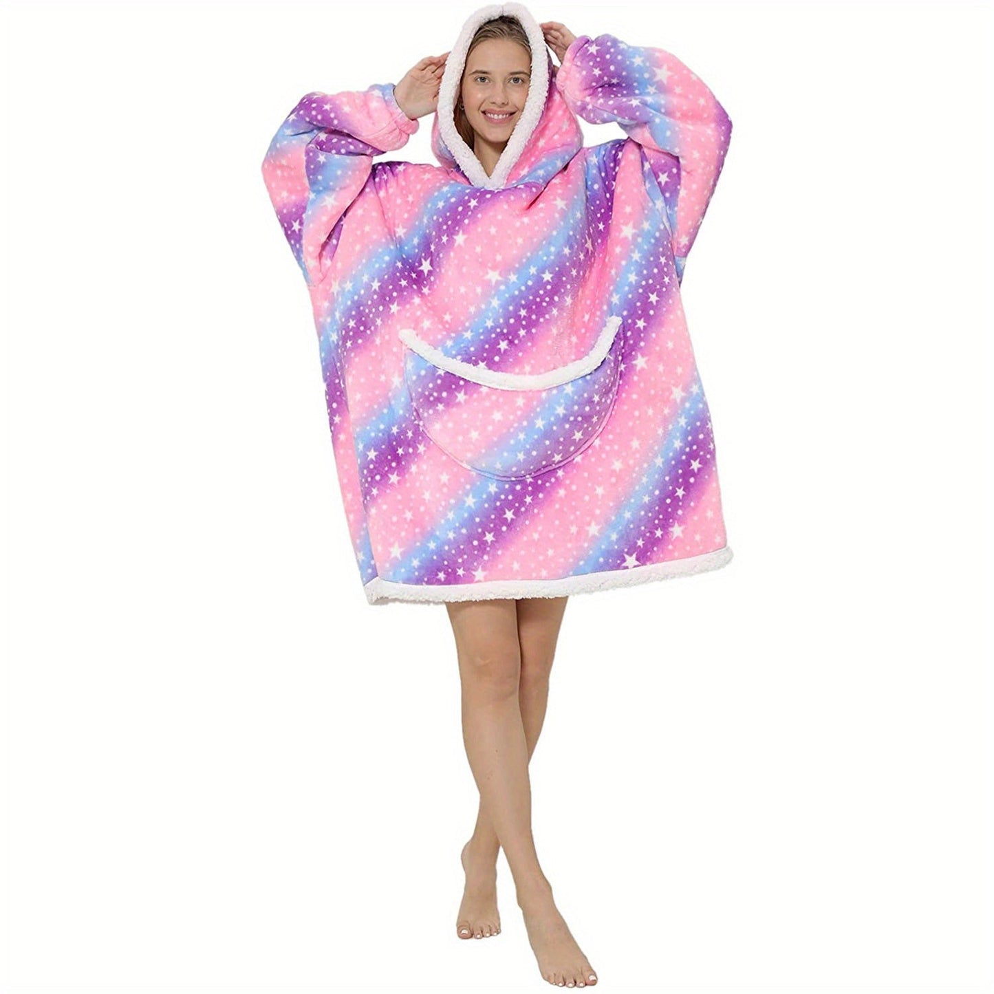 Manta extragrande con capucha, forro polar sherpa para mujer, ultrasuave y cálida, ideal como regalo.
