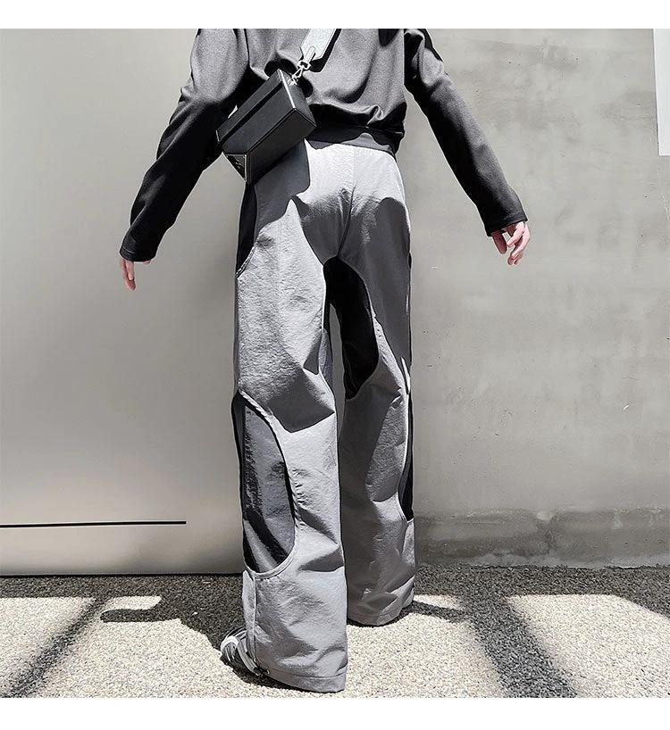 Design Sense Hollow Hole Patch Casual Pants Men