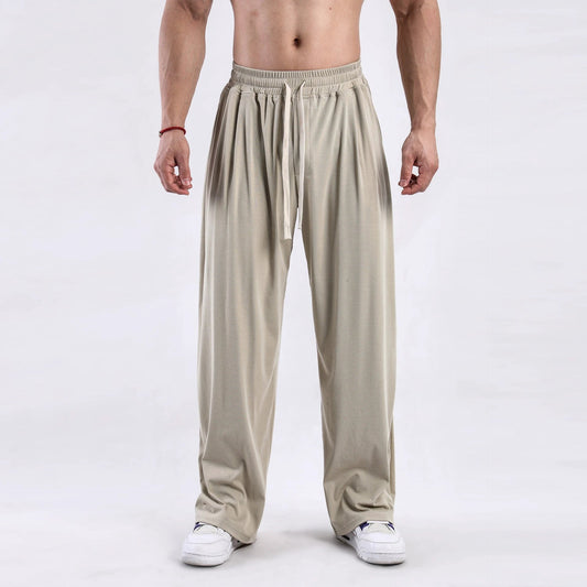 Pantalones casuales de pierna ancha con diseño drapeado para hombre
