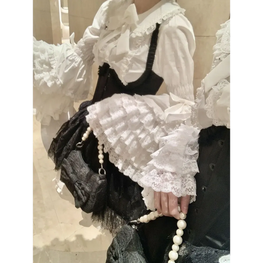 Blusa Kawaii con Mangas Acampanadas y Lazo