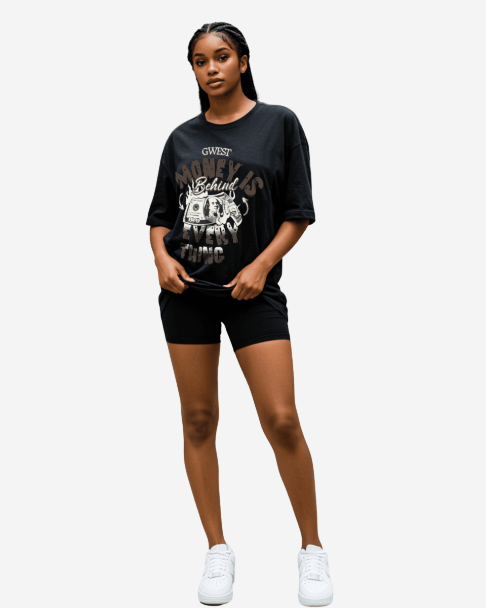 G West Money Is Behind Everything Camiseta Oversize para Mujer