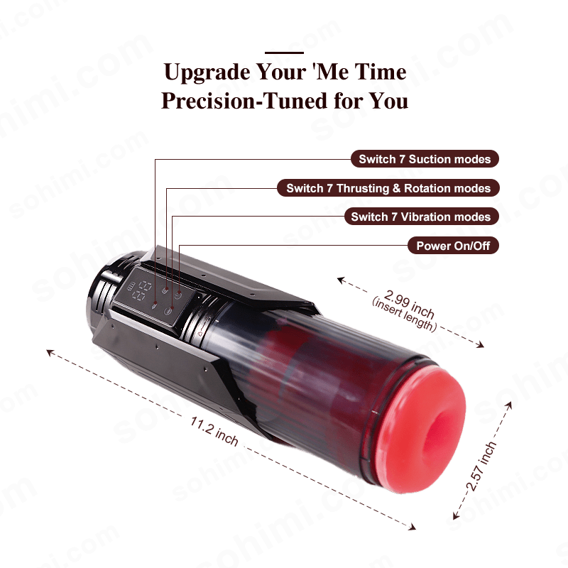 Estimulador masculino Gatling con control por aplicación, con empuje y rotación