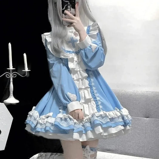 Vestido gótico lolita con volantes