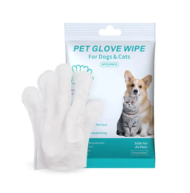 Guantes y toallitas para limpieza de mascotas